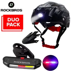 ROCKBROS - CASCO Más LUZ LED de 3 colores (Rojo-Azul-Blanco) Pack-Duo