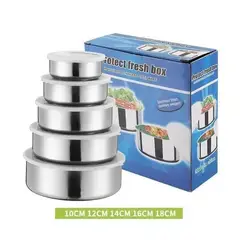 GENERICO - Juego de 5 táperes de acero inoxidable