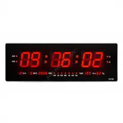 GENERICO - Reloj Digital de Pared LED Grande 58x21 cm con Fecha, Calendario y Temperatura