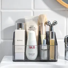GENERICO - Caja Organizador de Cosmético con Divisiones Gris x 2 unidades