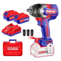 EMTOP - Llave de impacto 850nm + 2 baterias 4ah y cargador