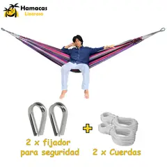 HAMACAS LIZARASO - Hamacas Andina Color Rosado de Algodón -