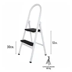 ATAHUALPA - Escalera Metálica de 2 pasos Blanco