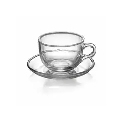 GENERICO - Taza de vidrio con plato 420 ml