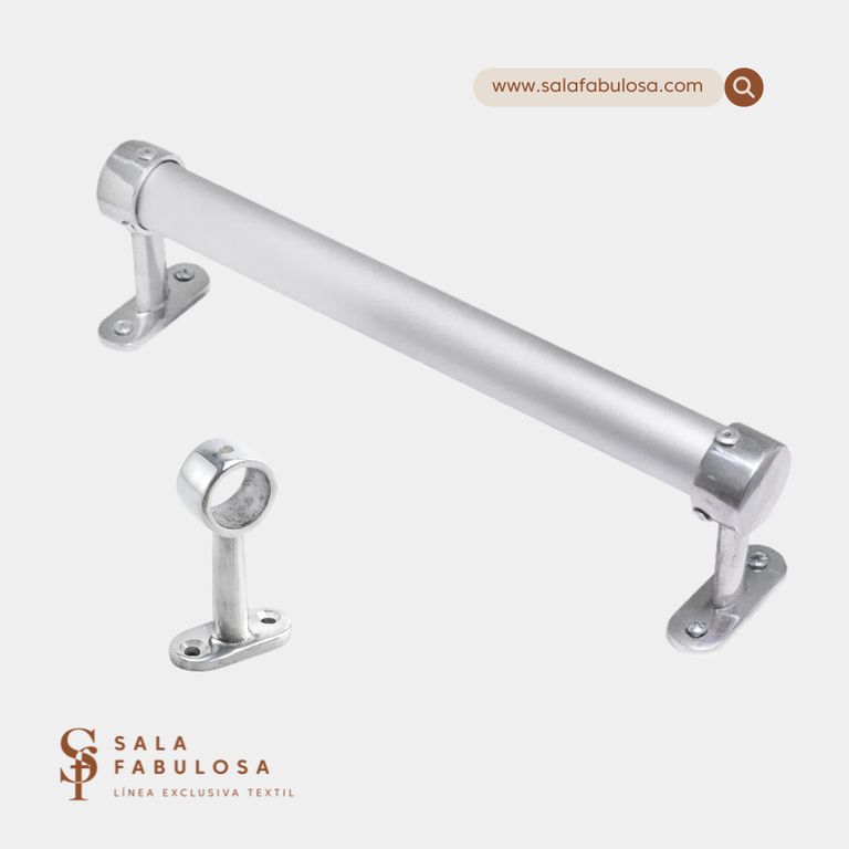 Tubo de aluminio para sala color plateado regulable de 2 a 4 mts