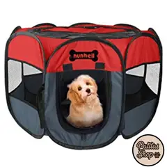 GENERICO - Corral Plegable L Para Mascotas ROJO