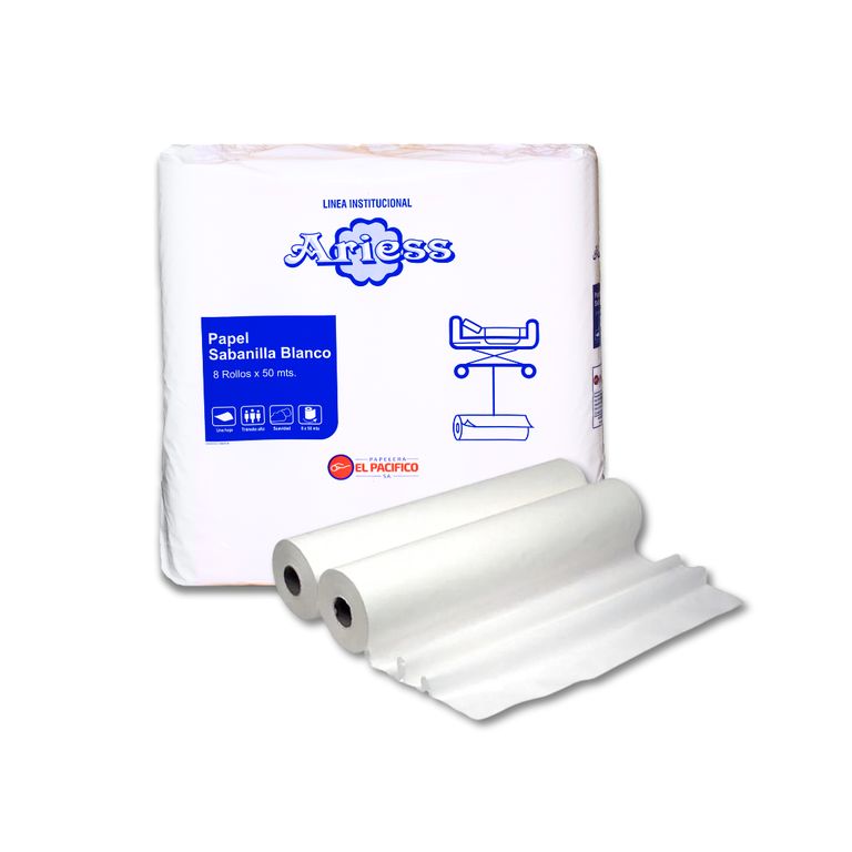 Papel Sabanilla con pre corte Caja x 8 rollos