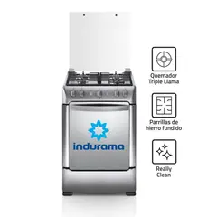 INDURAMA - Cocina a Gas 4 Hornillas Granada Zafiro Croma