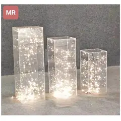 OEM - 3 Mesas NAKED Acrílicas Transparente Cubos (90-80-70)cm