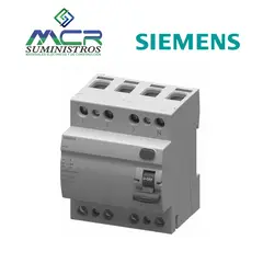 SIEMENS - INTERRUPTOR DIFERENCIAL 4 POLOS 63 AMPERIOS 30ma