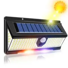 IMPORTADO MC - Lámpara Solar con Sensor 190 Led brillantes Luces Rojas y Azul