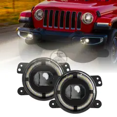 GENERICO - 2 Faros Neblineros LED 4" waterproof Jeep Cherokee Dodge