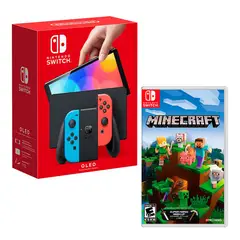 NINTENDO - Consola Switch Modelo Oled Neon + Minecraft