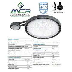 PHILIPS - LAMPARA LED 126W 6500K IP65 20000lm CON SENSOR