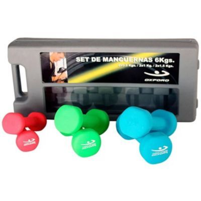 Set De Mancuernas Vinil 6kg Pesas Neopreno