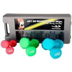 HOLGU - Set De Mancuernas Vinil 6kg Pesas Neopreno