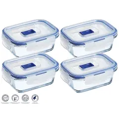 LUMINARC - Pack X4 taper rectangular 380 ml c/tapa azul