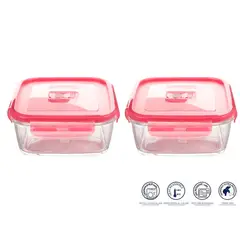 LUMINARC - Pack X2 taper cuadrado 760 ml c/tapa rosada