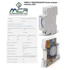 GENERICO - TIMER O TEMPORIZADOR Horario analogo - mecanico 220V