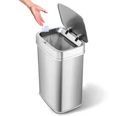 NINESTARS - Basurero sensor acero 50L