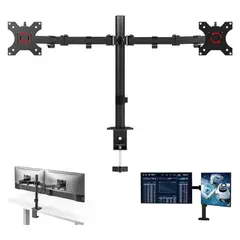 IMPORTADO MC - Soporte de escritorio 17 A 30 Pulgadas Rack Para 2 Monitores de acero