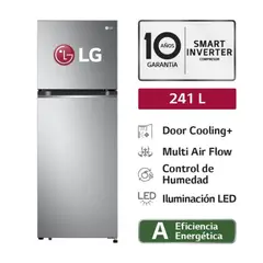 LG - Refrigeradora Top Freezer 241LT No Frost Door Cooling GT24BPP Plateado_.