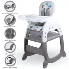 CONFORT - Silla Carpeta 3 en 1 Kids «GATO» Gray
