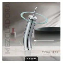 STONE - MEZCLADORA MONOCOMANDO P/BOWL AL MUEBLE VINCENT ST CROMADO