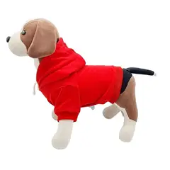 MD - Ropa Capucha polera de algodon para Mascotas - Rojo -T7