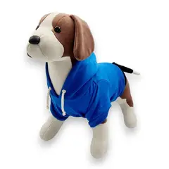 MD - Ropa Capucha polera de algodon para Mascotas - Azúl -T7