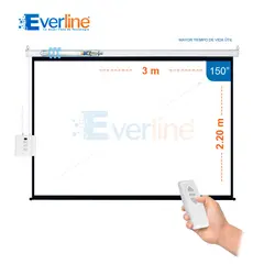 OEM - ECRAN ELECTRICO con MOTOR TUBULAR 3.00 X 2.20m (larga vida útil)