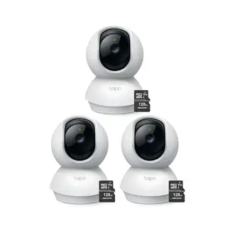 TP LINK - Kit de 3 Cámaras De Seguridad Tapo C200 Full HD + SD 128 gb - Tp-link