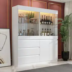 TU MESITA - Vitrina Moderna Jirá II Color Blanco 3 cajones 2 puertas