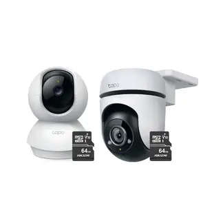 TP LINK - Kit De Cámaras De Seguridad Tapo C200 + Tapo C500 + Micro SD 64 gb - Tp-link