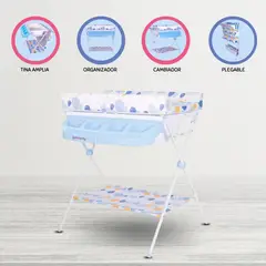 EBABY - Bañera plegable para Bebé «MAXI» Ligth Blue
