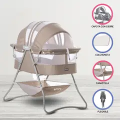 EBABY - Cuna Portátil Plegable para Bebés «DOLLY» Beige
