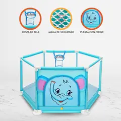 CUZKA - Corral Desarmable con Pelotas para Bebés «FENCE» Light Blue