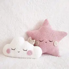 BE CRAFTY - Pack x2 Cojines de Cuna Nube y Estrella para Niña