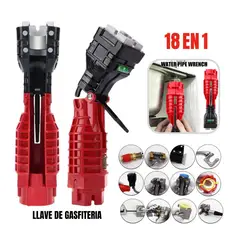 GENERICO - Llave Multifuncional Para Gasfitería - 18 EN 1