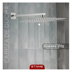 STONE - CABEZA DE DUCHA ESPAÑOLA 12" C/ BRAZO TENERIFE ST12 CROMADO