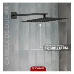 STONE - CABEZA DE DUCHA ESPAÑOLA 12" C/ BRAZO TENERIFE STB-12 BLACK