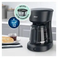 OSTER - Cafetera BVSTDCS12B 12 Tazas con Medida Fácil