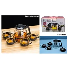 IMPORTADO MC - Jarra con infusor de 1 litro con 4 tazas de acero inoxidable