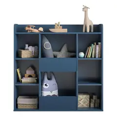 GENERICO - Librero Juguetero Mueble Infantil Lila 3 Niveles Azul - Gaudi