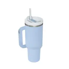 GENERICO - Termo-Taza con Asa Color Celeste 1.2 lt Acero Inoxidable