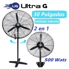 GENERICO - Ventilador Ultra G 30 Pulgadas Industrial 2 en 1 Pared y Piso 500 Wats