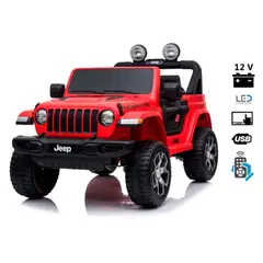 JEEP - Wrangler Rubicon 12V Pantalla Video USB Rojo