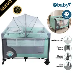 EBABY - Cuna Corral Ebaby con Cambiador Happy Dream Verde 727-2