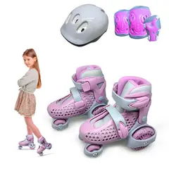 XTREME SPORT - Patines Niña Kids Graduable Kit de protección 26 al 29