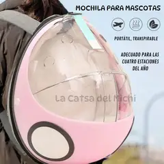 GENERICO - MOCHILA FORMA HUEVO COLOR ROSADO CLARO PARA GATOS
